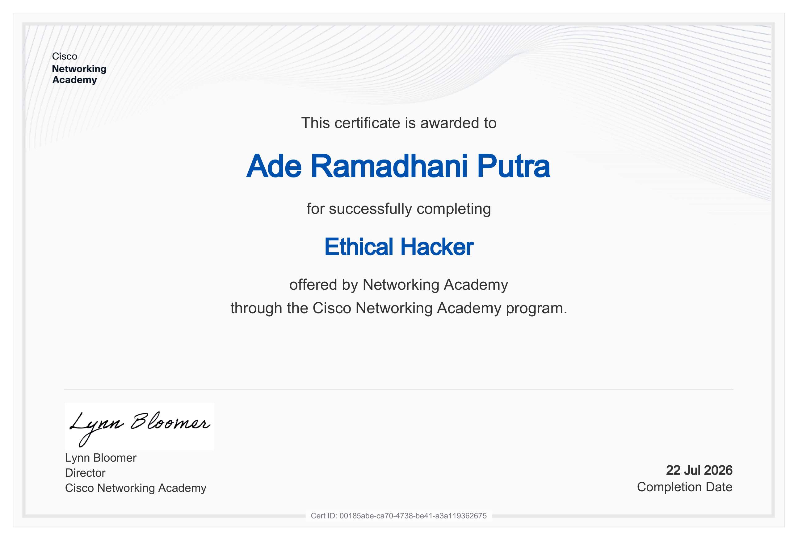 Cisco Networking Academy – Ethical Hacker