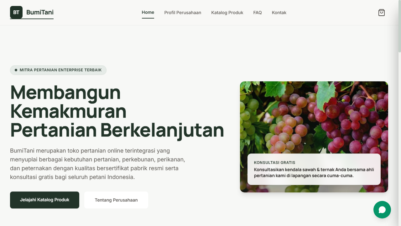 BumiTani – Premium Agricultural E-Commerce