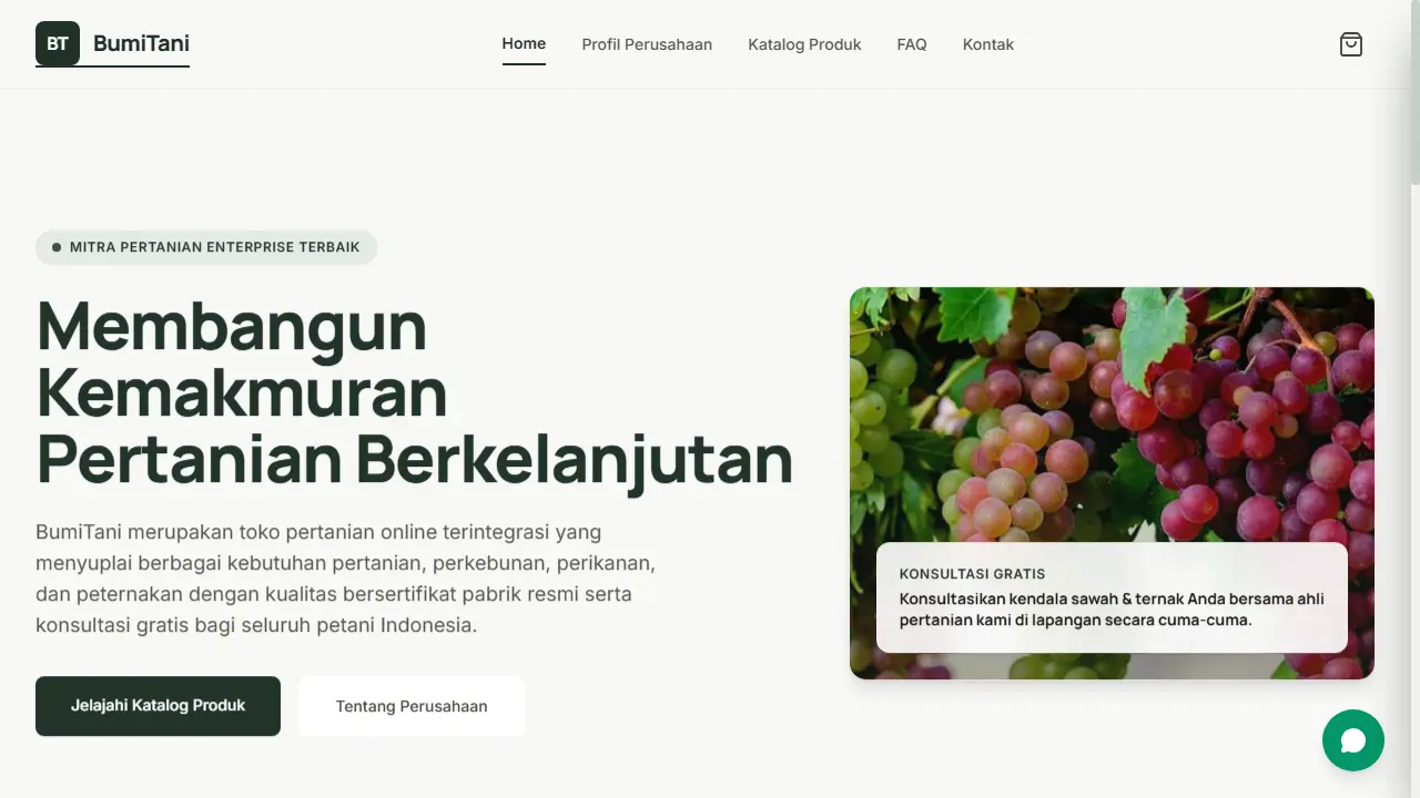 BumiTani – Premium Agricultural E-Commerce